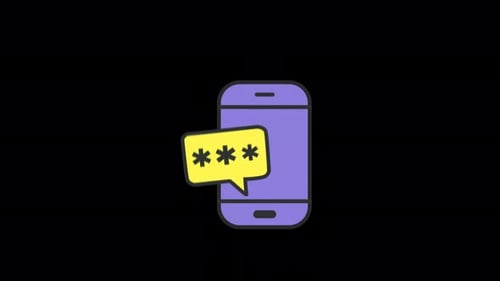 Mobile Technology Authentication Verify For Cyber Security Alpha Channel 4K