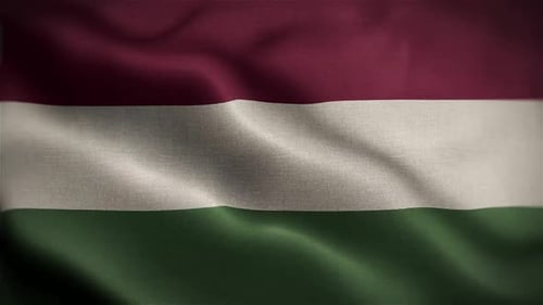Realistic Waving Hungary Flag Animated Loop Background