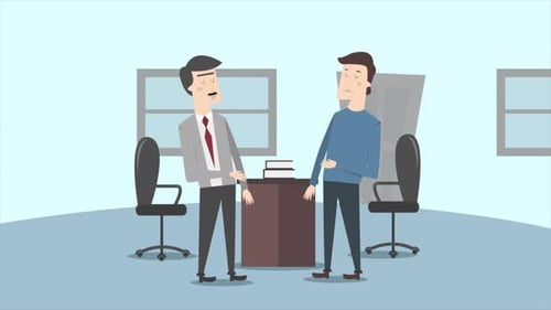 Two Friends Working In The Office Chatting 4K