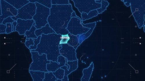 Digital World Map HUD Interface Highlighting a Country