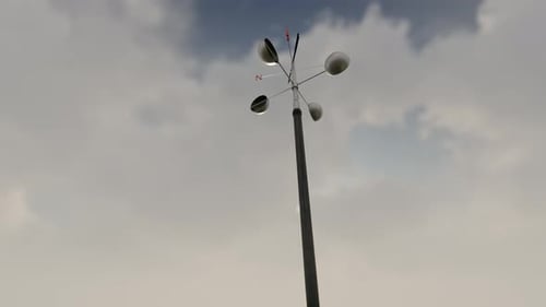 Windfahnen zeichnen Wetter- und Wolkenveränderungen auf