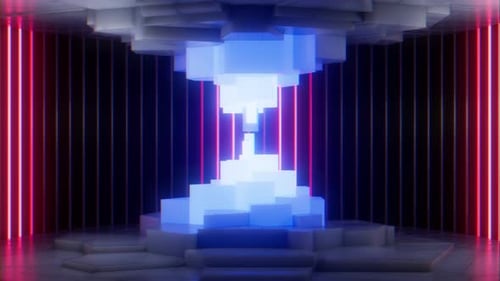 Futuristic Geometric Hourglass Countdown Animation