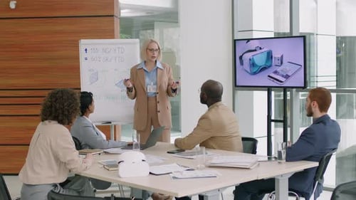 Female Tech Company CEO Leading Business Meeting