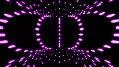 Animation en boucle Vj de l'illusion d'un tunnel torique rotatif au néon coloré