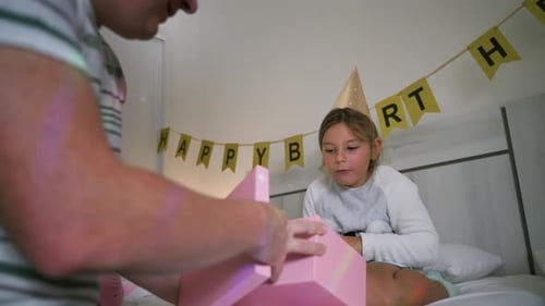 Girl Receives Birthday Gift at Home
