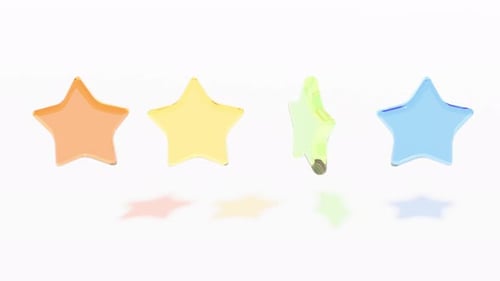 Stars are a Symbol of Victory in the Game Color Glass Rotate Able to Loop Seamless