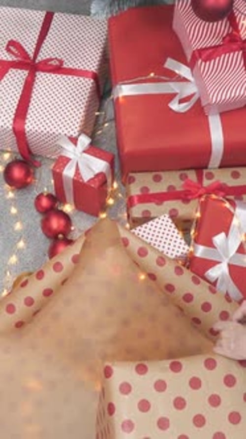 Christmas Presents Under Decorated Holiday Tree