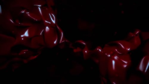 Abstract Dark Red Fluid Waves Motion Background
