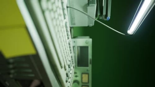 Vertical Format of Old Vintage Personal Computer Workspace
