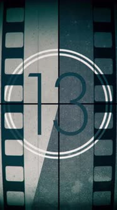 Vintage Film Leader Countdown with Retro Scratch and Dust Effect