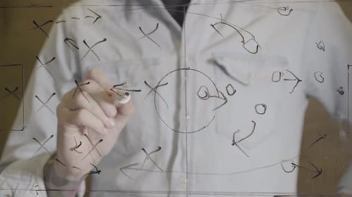 Soccer Tactics on Glass Board Training Concept