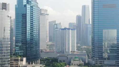 Jakarta Drone New Footage Building Business District Aerial