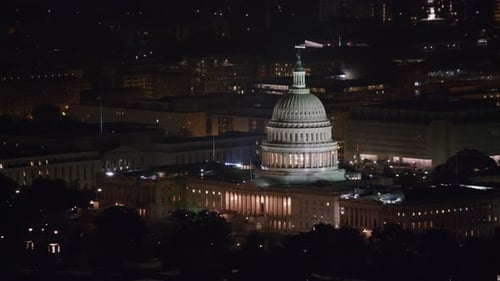 Washington, D.C. Circa-2017, Aerial View of the United States Capitol Building At