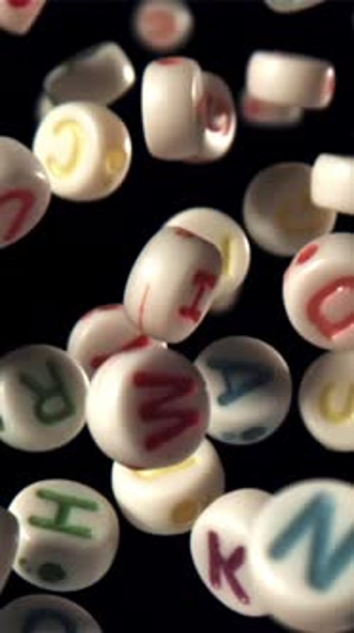 English Letters Fly and Fall Filmed on a Highspeed Camera at 1000 Fps