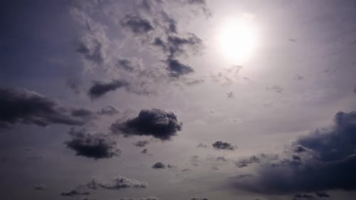 Timelapse of Cumulus Dark Clouds Moving in the Sky