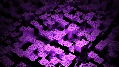 Background with moving stream of 3d squares