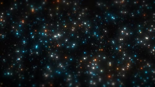 Abstract Colorful Sparkling Particles Moving Background