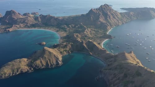 Aerial view of Padar island, Komodo National Park, Indonesia