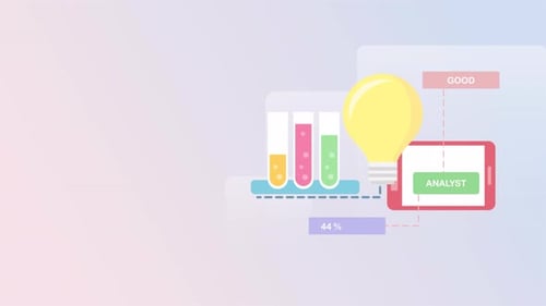 Science Experiment With Test Tubes And Tablet Animation