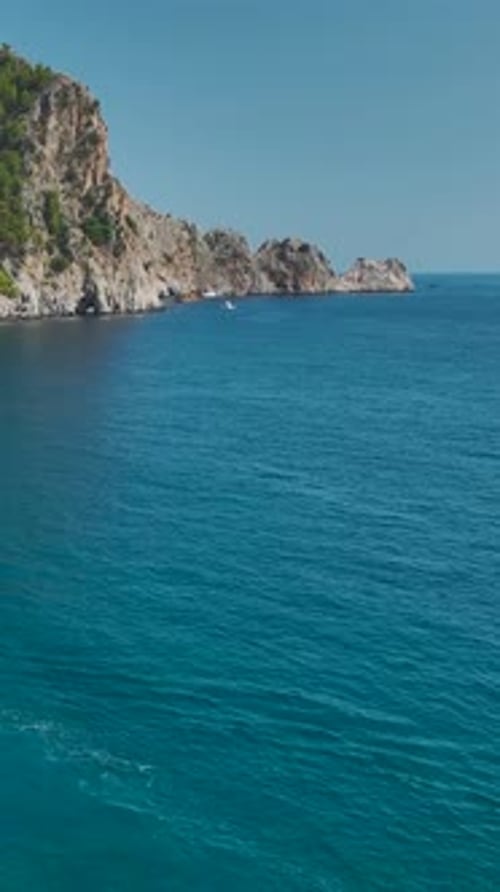 Vertical Video Mediterranean Serenity White Yachts on Azure Waters