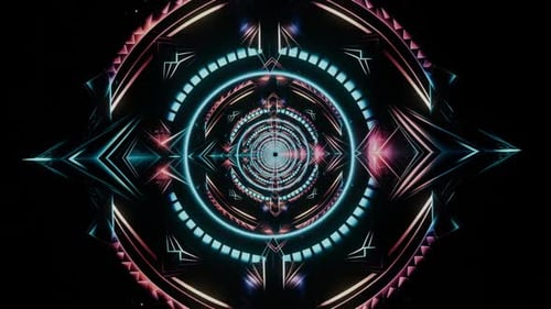 Futuristic Abstract Geometric Neon Tunnel Loop