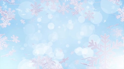 Christmas Snowflake Background Blue Loop