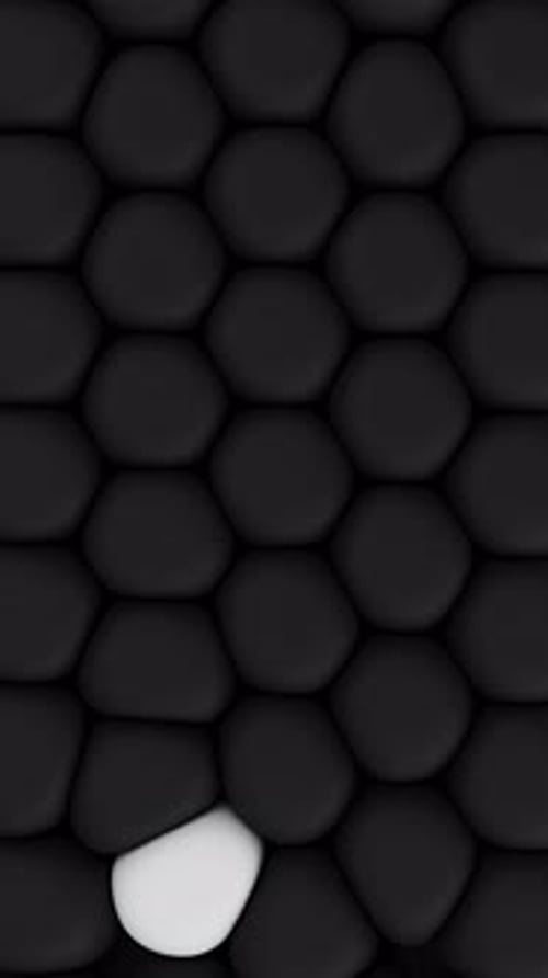 White Soft Bubble Move Through Black Bubbles Concept of Struggle Reaching the Goals 3d Render