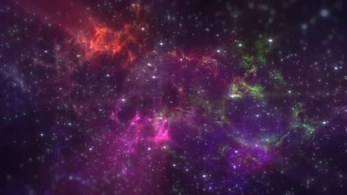 Colorful Cosmic Nebula and Twinkling Stars Background