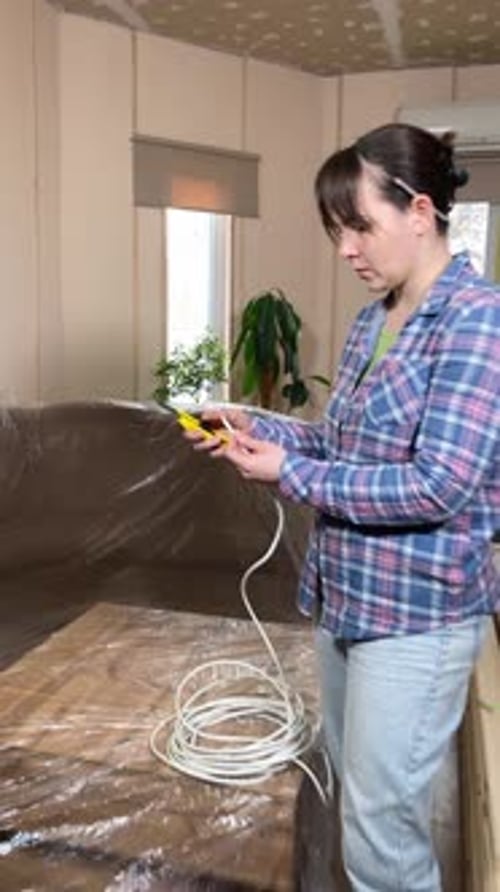 Woman DIY in home improvement