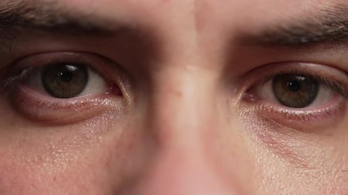 Half Face with Eyes Brows of Handsome Man Natural Beauty Young Guy with European Appearance Looking