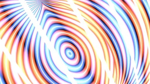 Hypnotic Glowing Concentric Lines Abstract Loop Background