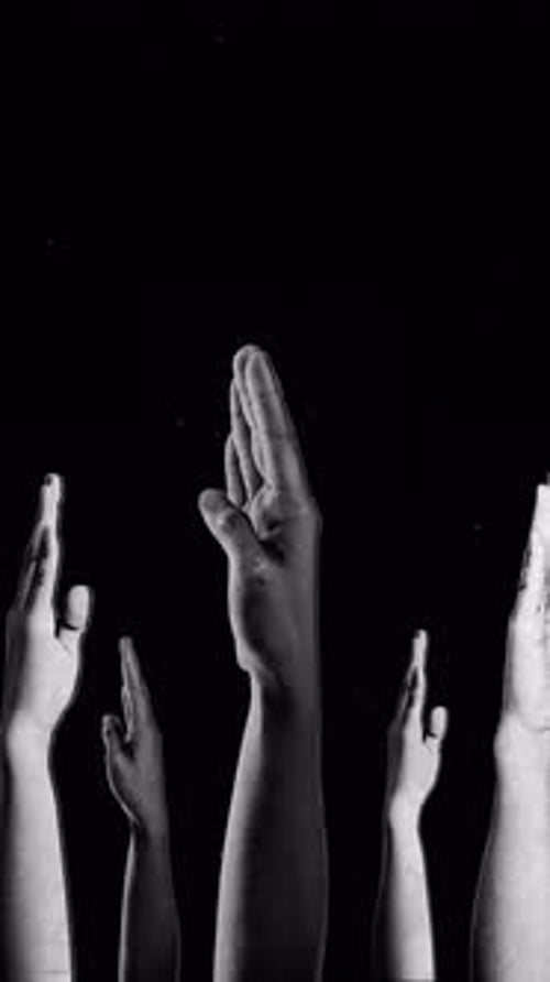 Spinning Halftone Effect Fingers Stop Portrait Hands