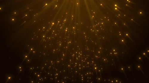 Elegant Golden Particles Upward Light Rays Loop