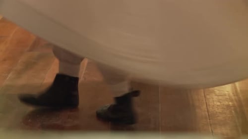 Close Up of Whirling Dervish Bare Feet During Sema Ceremony