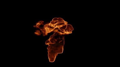 Fiery Letter F Reveal with Realistic Flames Animation