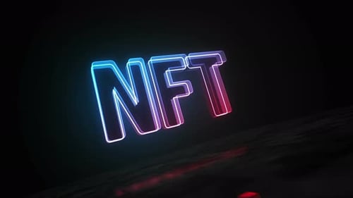 Digitales NFT-Konzept mit nicht fungiblem Token-Symbolschleife