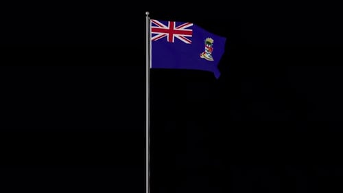 Cayman Islands Flag Waving Realistic Motion Graphic