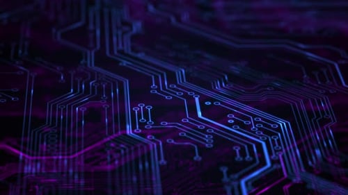 Digital Technology Circuit Board Grid Animation