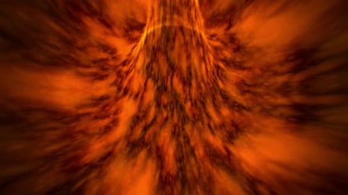 Seamless loop background with hot glowing stream in a shape of abstract tunnel