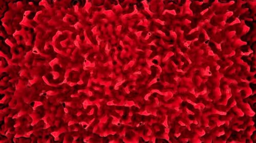 Abstract Red Organic Liquid Plasma Flowing Loop Background