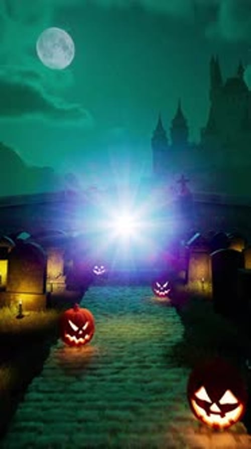 CGI of Halloween Zombie Dancing at Secret Party at Cemetery under Disco Ball