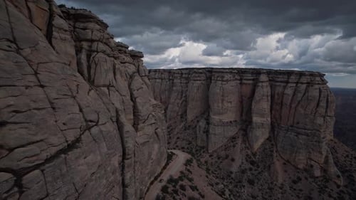 Dramatic Cliffs and Road Seen from Above