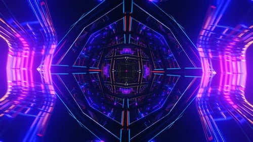 Dynamic VJ Loop Pulsating with Radiant Scifi Neon Lights
