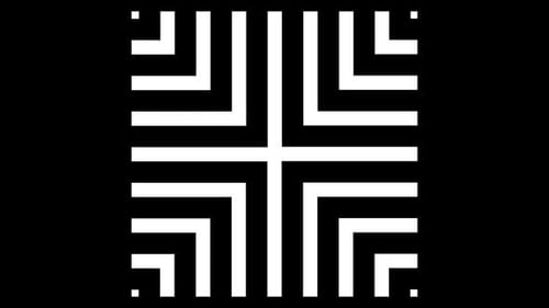 Kaleidoscope Collection: Luma matte transition of diagonally opposite inward and outward sliding cor