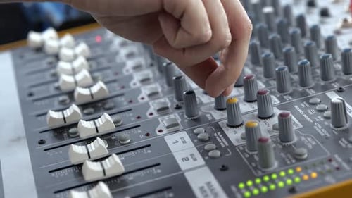 Young Man in Sound Recording Studio