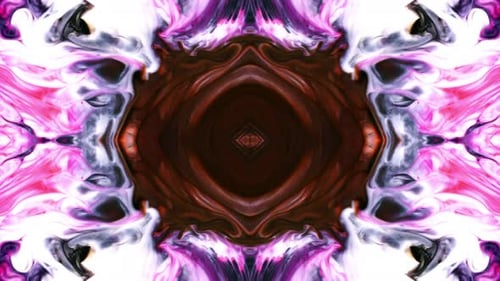 Abstract Fluid Ink Kaleidoscope Pattern Background