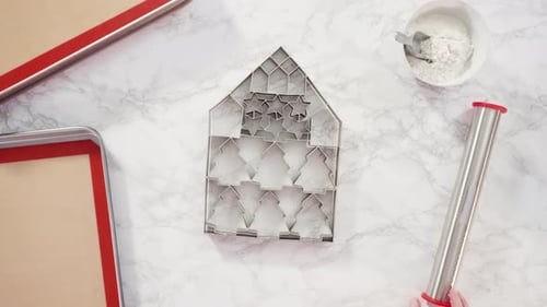 Ingredients for Christmas Cookie Baking Overhead Flat Lay