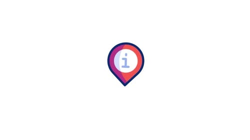 Animated Location Pin with Information Icon