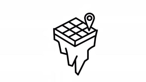 Minimalist Animated Line Art Map Location Pin Icon