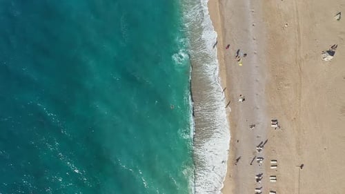 Scenery Sea Waves Crashing on the Beach